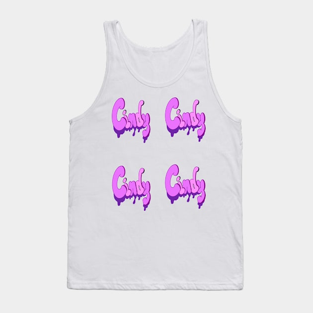 Top 10 best personalised gifts Cindy purple drips personalised personalized custom name Pack of 4 Cindy Tank Top by Artonmytee